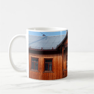 Traditionell inkvartering av trä kaffemugg