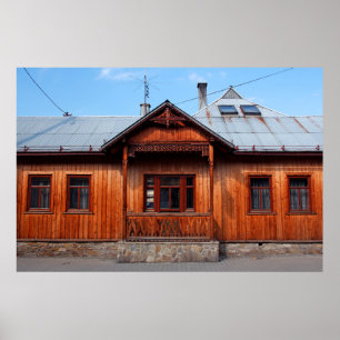Traditionell inkvartering av trä poster