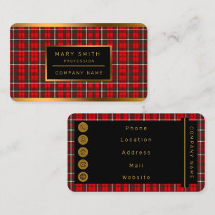 Traditionell insamling av Tartan Play Red Visitkort