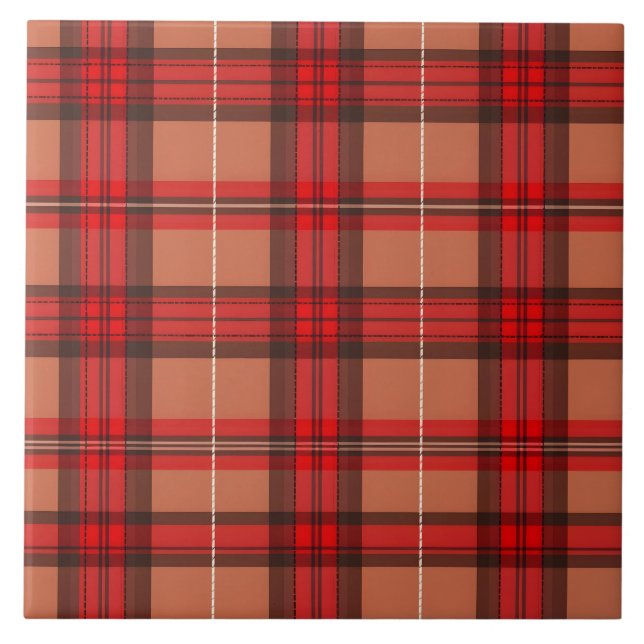 Traditionell insamling av Tartan-Trendig, rödfärga Kakelplatta (Framsidan)