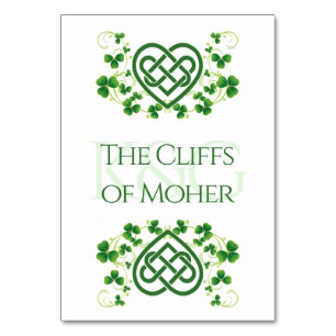Traditionell Irish Celtic Kärlek Knot och Shamrock Bordsnummer