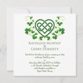 Traditionell Irish Celtic Kärlek Knot och Shamrock Inbjudningar