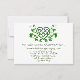 Traditionell Irish Celtic Kärlek Knot och Shamrock Inbjudningar
