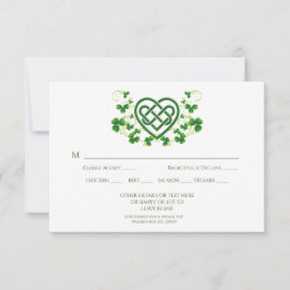 Traditionell Irish Celtic Kärlek Knot och Shamrock OSA Kort