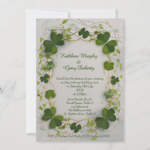 Traditionell Irish Shamrock Lucky Klöver Inbjudningar