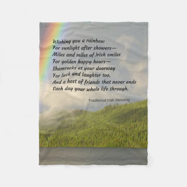 Traditionell irländsk välsignelsefilt fleecefilt (Framsidan)