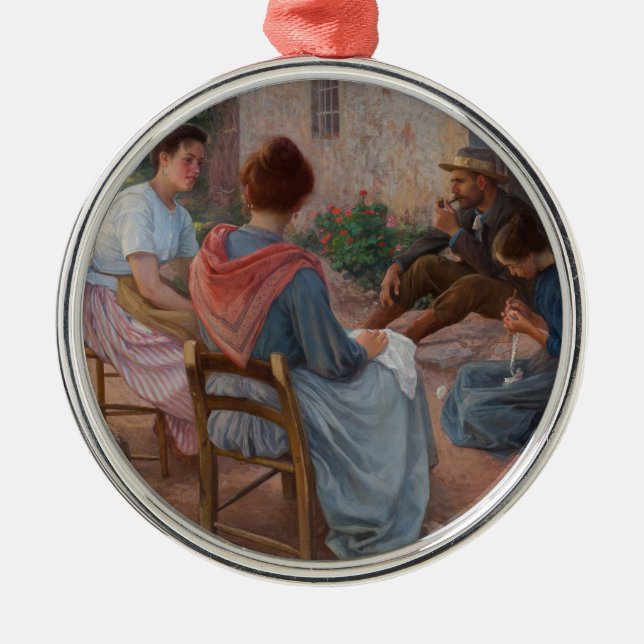 Traditionell italiensk familj (Vintage Italien) Julgransprydnad Metall (Framsidan)