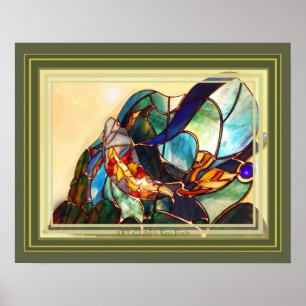 Traditionell japansk affisch för konst för Koi