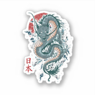 Traditionell japansk Art Dragon Japansk dragon Klistermärken