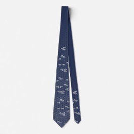 Traditionell japansk blå våg med mönster slips