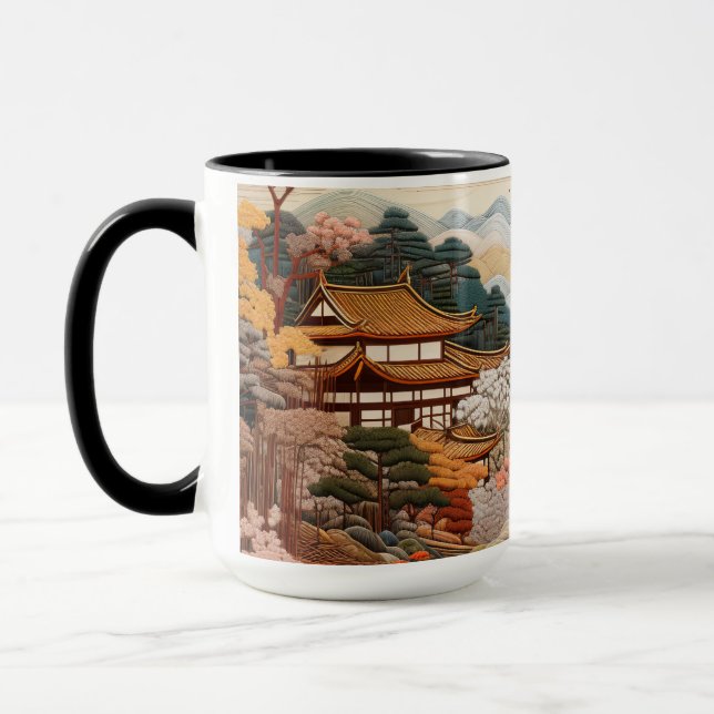 Traditionell japansk Elegant-design för teaterkons Mugg (Vänster)