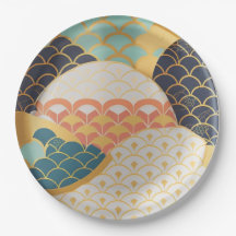 Traditionell japansk färgstark keramik design