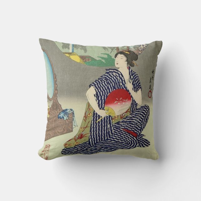 Traditionell japansk Geisha Cushion Dekorativ kudd Kudde (Framsida)