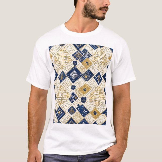 Traditionell japansk geometrisk mönsterdesign 0058 t shirt (Framsida)