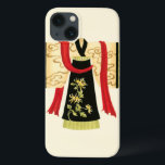 Traditionell japansk Kimono med Blommigt Print<br><div class="desc">Nancy Slocum skapat den här charmerande utskriften av ett traditionellt japanskt Kimono med djupt rött aska. Kimonos grund är svart med en vacker blommigt. Ge som gåva eller köp den själv!</div>