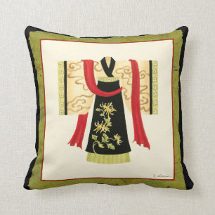 Traditionell japansk kimono med blommönster kudde