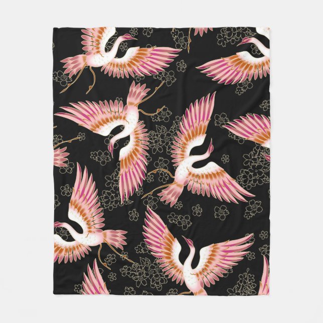 Traditionell japansk Kimono Motifs Mönster Fleecefilt (Framsidan)