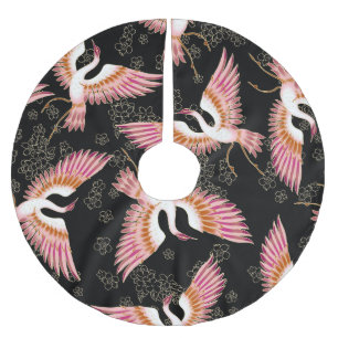 Traditionell japansk Kimono Motifs Mönster Julgransmatta Borstad Polyester