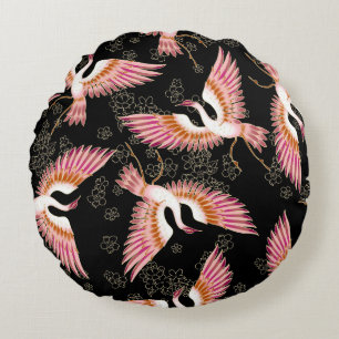 Traditionell japansk Kimono Motifs Mönster Rund Kudde