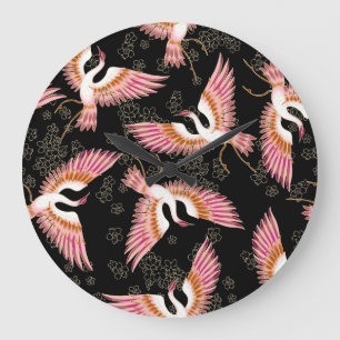 Traditionell japansk Kimono Motifs Mönster Stor Klocka