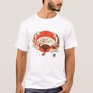 Traditionell Japansk Koi Fisk Sakura Fläkt Estetik T Shirt