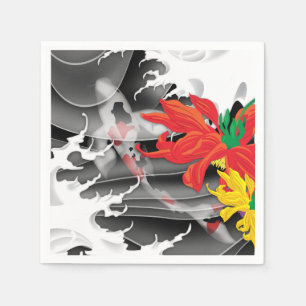 Traditionell japansk koi under vatten pappersservett