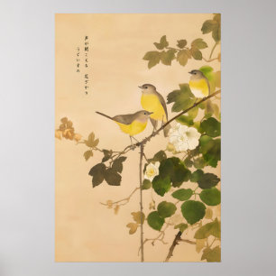 Traditionell japansk målning - asiatisk fågelkonst poster