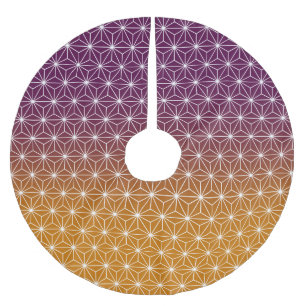 Traditionell japansk Mönster Red & Lila Julgransmatta Borstad Polyester