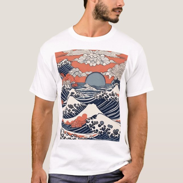 Traditionell japansk mönsterdesign 0016 t shirt (Framsida)