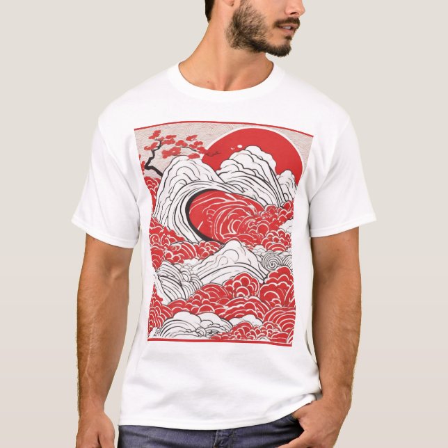 Traditionell japansk mönsterdesign 0030 t shirt (Framsida)