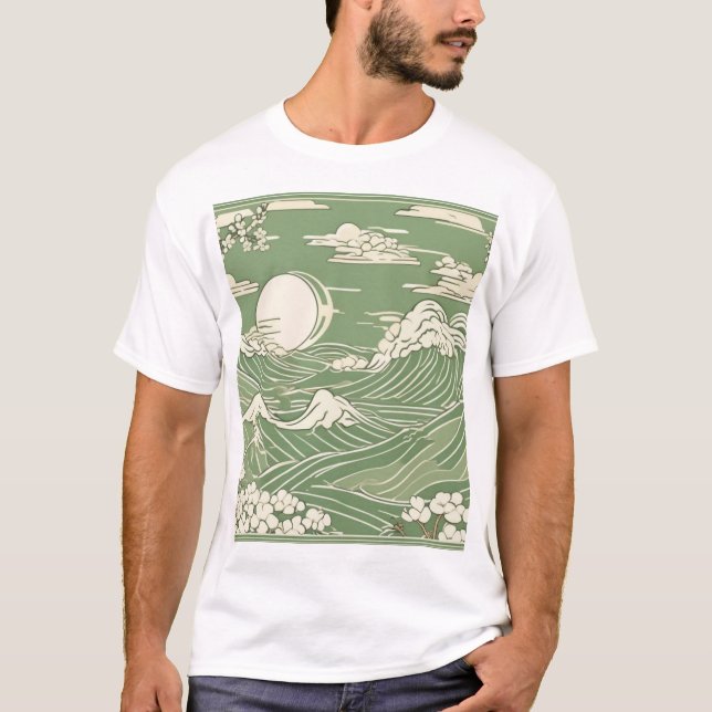 Traditionell japansk mönsterdesign 0038 - Äkta T Shirt (Framsida)