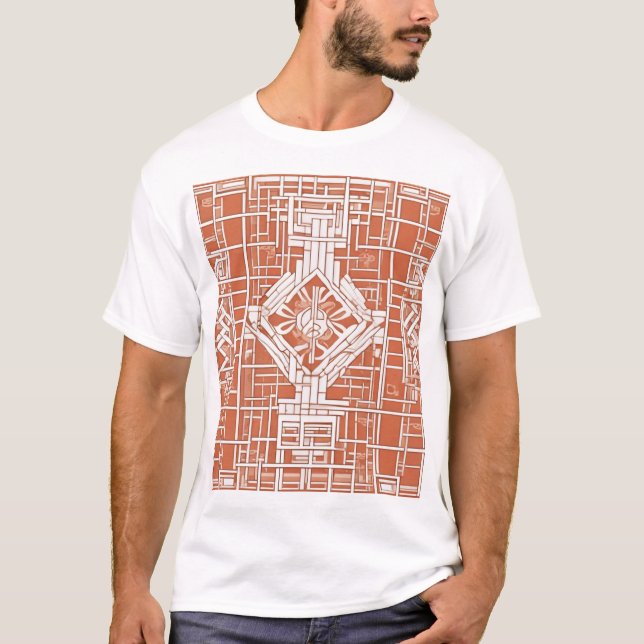 Traditionell japansk mönsterdesign sömlös tryck t shirt (Framsida)