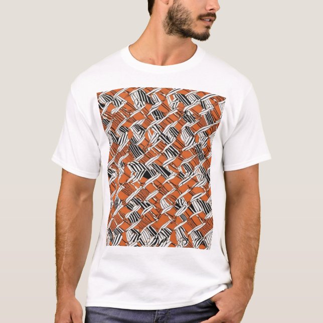 Traditionell japansk mönsterdesign tygtryck t shirt (Framsida)