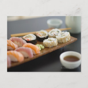 Traditionell japansk sushi vykort