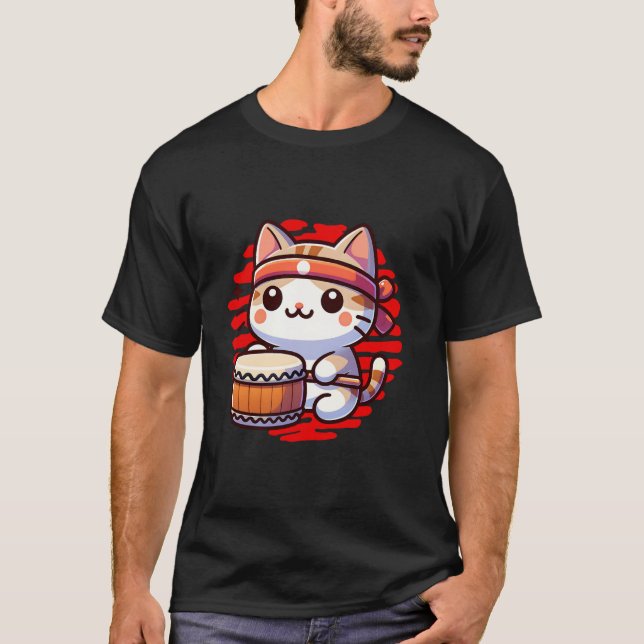 Traditionell japansk Taiko-rom T Shirt (Framsida)