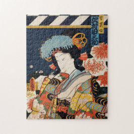 Traditionell japansk Toyohara Kunichika noble Pussel