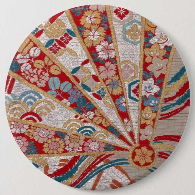 Traditionell japansk tygdesign knapp (Framsida)