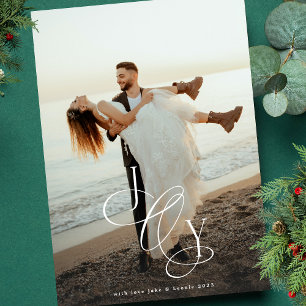 Traditionell JOY Calligraphy-jul ett foto Julkort