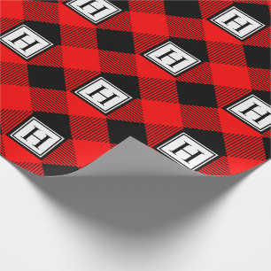 Traditionell jul för buffelplädMonogram Presentpapper