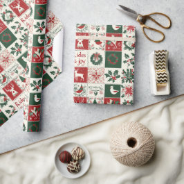 Traditionell jul mönster Helgdag plaid Presentpapper