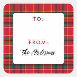 Traditionell jul Röd och Grönt Play Fyrkantigt Klistermärke