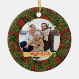 Traditionell jul, torsk, andningsfoto julgransprydnad keramik