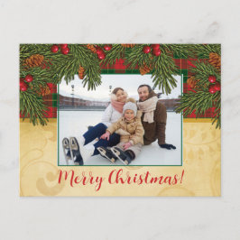 Traditionell jul, torsk, andningsfoto vykort