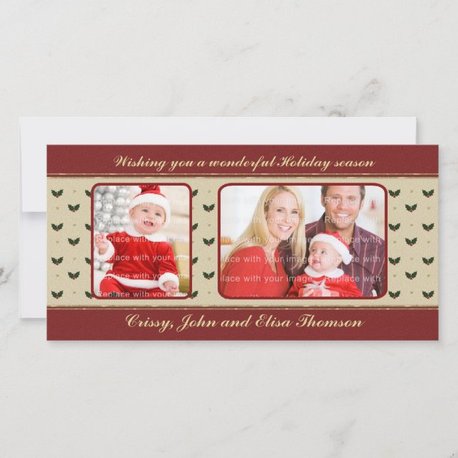 Traditionell juldesign julkort (Framsida)