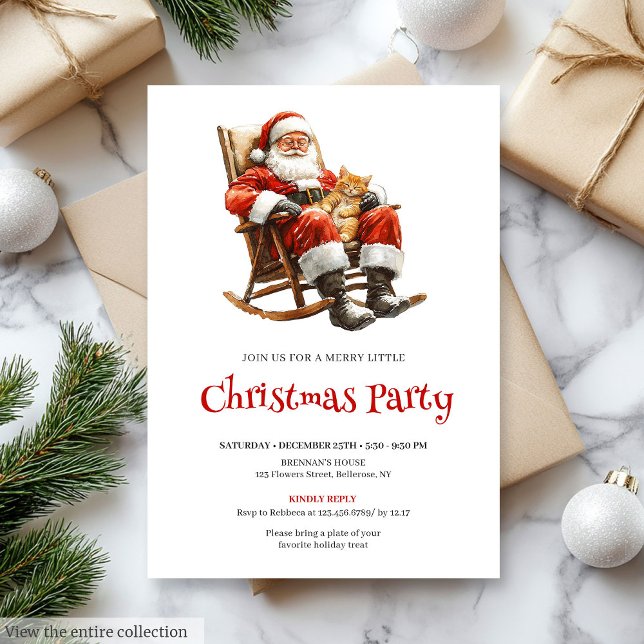 Traditionell Julfirande Julfest Inbjudan (Traditional Santa Festive Christmas Party Invite)