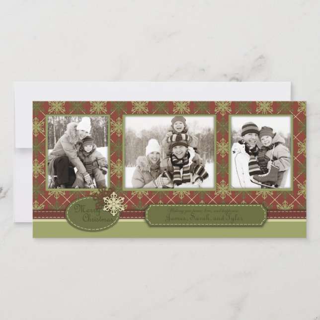 Traditionell julfotopattrio julkort (Framsida)
