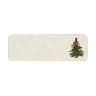 traditionell julgran adressetiketter returadress etikett
