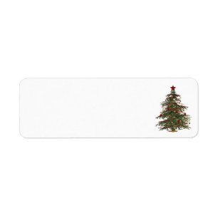 traditionell julgran adressetiketter returadress etikett