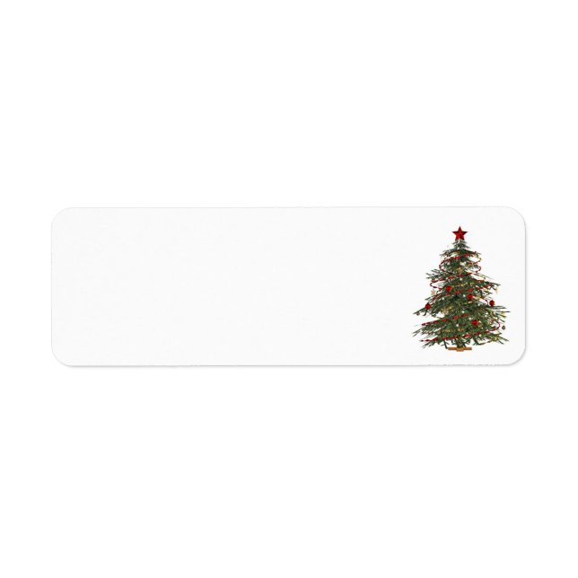 traditionell julgran adressetiketter returadress etikett (Framsidan)