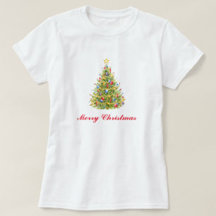 Traditionell julgran gratulationskort t shirt